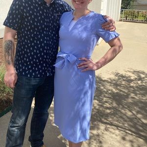 Donna Morgan Tie Waist Midi Dress